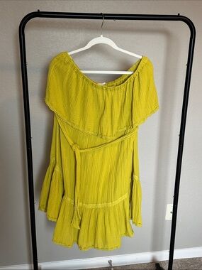 Anthropologie Daily Practice 1X Strapless Midi Dress with Tie Waist